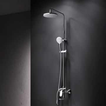 Душевая система Am.Pm (Ам.Пм) Sunny набор: смеситель для ванны и душа верхний душ d220 мм, ручной душ 110 мм, хром, F0785C900