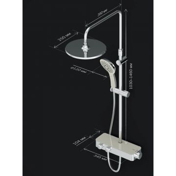 Душевая система Am.Pm (Ам.Пм) Inspire V2.0, смеситель с термостатом, верхний душ d 250 мм, хром, F0750A400