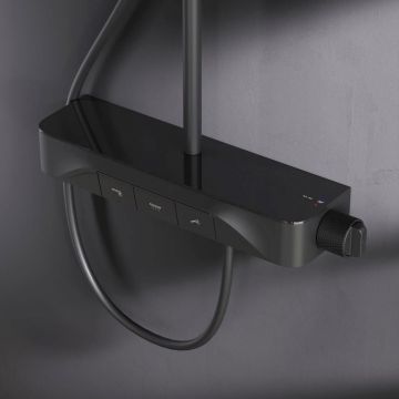 Душевая система Am.Pm (Ам.Пм) Func смеситель-полка, душ.штанга, верхний квадратный душ, ручной душ, F078F322