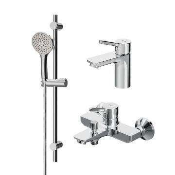 Набор 3в1 смесителей Am.Pm (Ам.Пм) X-Joy S (смеситель для ванны и душа, смеситель для умывальника, душевыой комплект) хром F40985B00