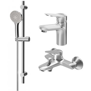 Набор 3в1 смесителей Am.Pm (Ам.Пм) Sunny (смеситель для ванны и душа, смеситель для умывальника, душевыой комплект) хром F40985C00
