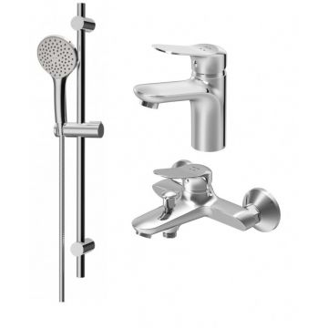 Набор 3в1 смесителей Am.Pm (Ам.Пм) Sunny (смеситель для ванны и душа, смеситель для умывальника, душевыой комплект) хром F40985C00