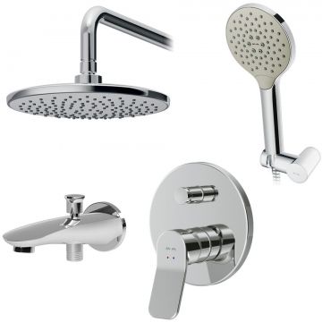 Набор для ванной Am.Pm (Ам.Пм) X-Joy (смеситель для ванны/душа, держатель верхнего душа, душевой набор) хром FB85A10020
