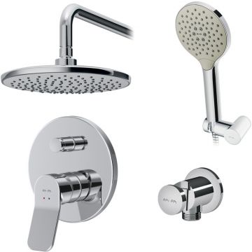Набор для ванной Am.Pm (Ам.Пм) X-Joy (смеситель для ванны/душа, держатель верхнего душа, душевой набор) верхний душ 220 мм, держатель хром, FB85A1RH20