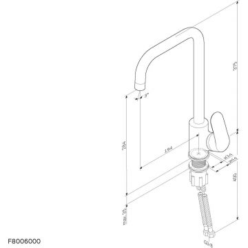 Смеситель для кухни Am.Pm (Ам.Пм) Like G-образный излив, хром, F8006000
