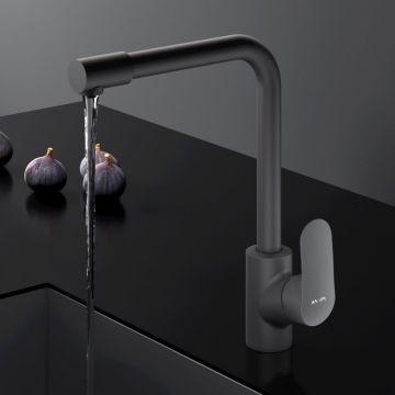 Смеситель для кухни Am.Pm (Ам.Пм) Like L-излив, черный матовый, F8005722