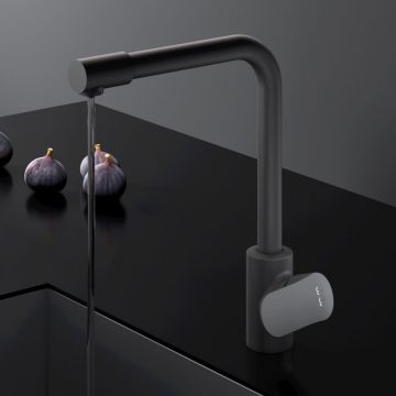 Смеситель для кухни Am.Pm (Ам.Пм) Like L-излив, черный матовый, F8005722