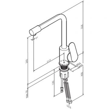 Смеситель для кухни Am.Pm (Ам.Пм) Like L-излив, черный матовый, F8005722