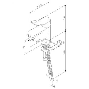 Смеситель для умывальника Am.Pm (Ам.Пм) X-Joy хром, излив: 100 мм, F85A02100