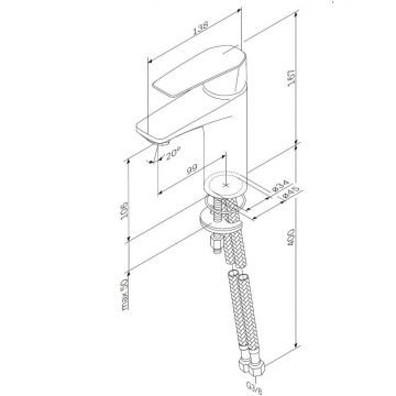 Смеситель для умывальника Am.Pm (Ам.Пм) Gem металл, излив 99 мм, черный, F90A02122