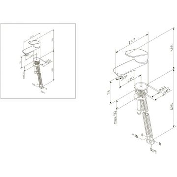 Смеситель для умывальника Am.Pm (Ам.Пм) Like хром, излив 110 мм,F8093016
