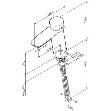 Смеситель для умывальника Am.Pm (Ам.Пм) Inspire V2.0, хром, излив 125 мм. TouchReel. Хром. F50A02500