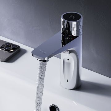 Смеситель для умывальника Am.Pm (Ам.Пм) Gem хром, индикация температуры, F90A02400