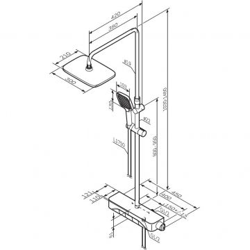 Душевая система Am.Pm (Ам.Пм) со смесителем-полкой и термостатом Func F078F200 хром