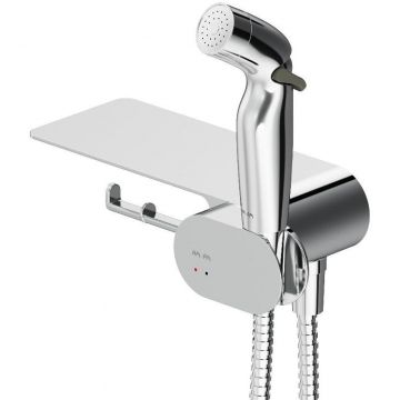 Гигиенический набор со смесителем для душа Am.Pm (Ам.Пм) Like хром, полка, F0202600