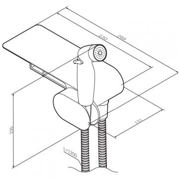 Гигиенический набор со смесителем для душа Am.Pm (Ам.Пм) Like хром, полка, F0202600