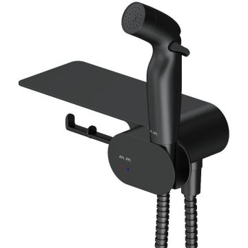 Гигиенический набор Am.Pm (Ам.Пм) Like гигиенический душ, смеситель, полка, держатель туалетной бумаги, черный F0202622