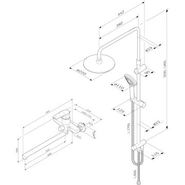 Душевая система Am.Pm Gem F40890A94 хром