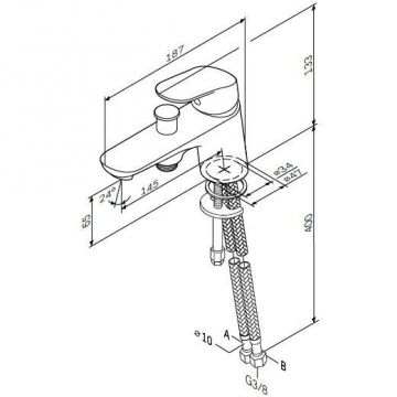 Смеситель Am.Pm (Ам.Пм) на борт ванны Like F8010232 хром