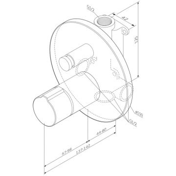 Смеситель Am.Pm (Ам.Пм) для ванны и душа, монтируемый в стену X-Joy F85A45722 черный