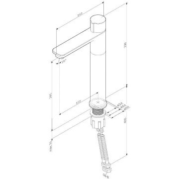 Смеситель Am.Pm (Ам.Пм) для раковины, высокий, нажимной TouchReel X-Joy F85A92522 черный