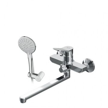 Смеситель Am.Pm (Ам.Пм) для ванны и душа с длинным изливом и душевым набором X-Joy F85A95000 хром