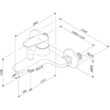 Смеситель Am.Pm (Ам.Пм) для ванны и душа Joy F85E10000 хром