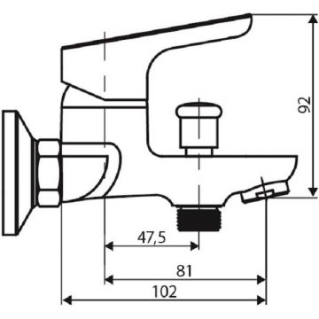 Смеситель Dorff (Дорфф) для ванны и душа с душевым набором Norma D1010008 хром