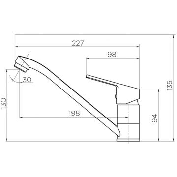 Смеситель Dorff (Дорфф) для кухни Norma D1012000 хром
