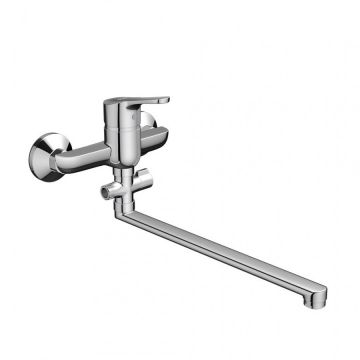 Смеситель Dorff (Дорфф) для ванны и душа с длинным изливом и душевым набором Norma D1095000 хром