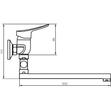 Смеситель Dorff (Дорфф) для ванны и душа с длинным изливом и душевым набором Norma D1095000 хром