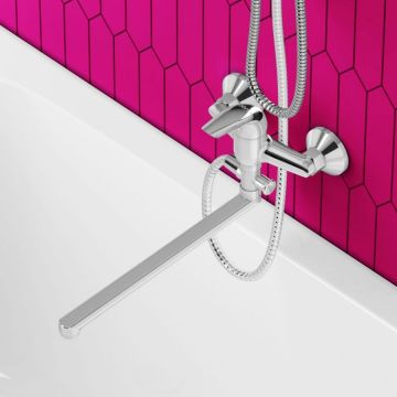 Смеситель Dorff (Дорфф) для ванны и душа с длинным изливом Stark D1109500 хром