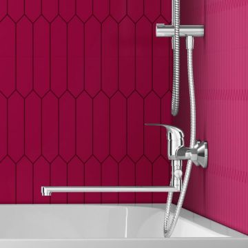 Смеситель Dorff (Дорфф) для ванны и душа с длинным изливом Stark D1109500 хром