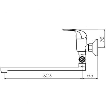 Смеситель Dorff (Дорфф) для ванны и душа с длинным изливом Stark D1109500 хром