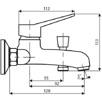 Смеситель Dorff (Дорфф) для ванны и душа с душевым набором Optima D2010008 хром