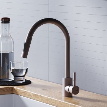 Смеситель Dorff (Дорфф) для кухни с вытяжным изливом Logic D3007511 сатин