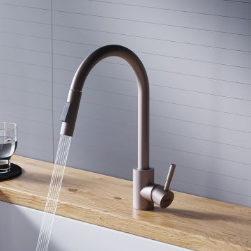 Смеситель Dorff (Дорфф) для кухни с вытяжным изливом Logic D3007511 сатин