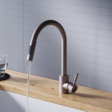 Смеситель Dorff (Дорфф) для кухни с вытяжным изливом Logic D3007511 сатин