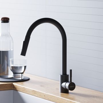 Смеситель Dorff (Дорфф) для кухни с вытяжным изливом Logic D3007522 черный