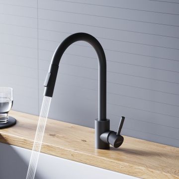 Смеситель Dorff (Дорфф) для кухни с вытяжным изливом Logic D3007522 черный