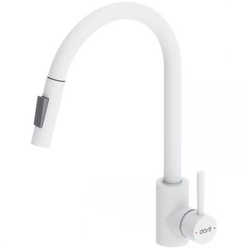 Смеситель Dorff (Дорфф) для кухни с вытяжным изливом Logic D3007533 белый