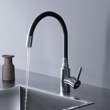 Смеситель Dorff (Дорфф) для кухни с гибким изливом Logic D3007622 черный