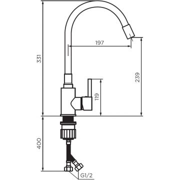 Смеситель Dorff (Дорфф) для кухни с гибким изливом Logic D3007622 черный