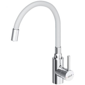 Смеситель Dorff (Дорфф) для кухни с гибким изливом Logic D3007633 белый