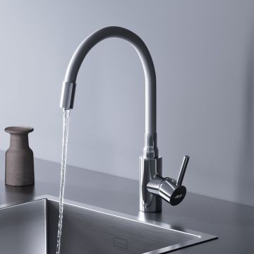 Смеситель Dorff (Дорфф) для кухни с гибким изливом Logic D3007633 белый