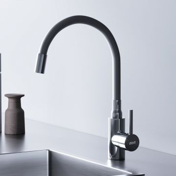 Смеситель Dorff (Дорфф) для кухни с гибким изливом Logic D3007633 белый