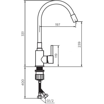 Смеситель Dorff (Дорфф) для кухни с гибким изливом Logic D3007633 белый