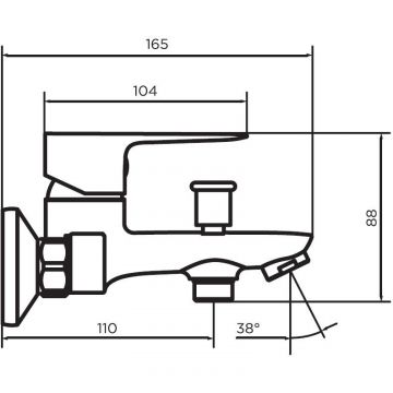 Смеситель Dorff (Дорфф) для ванны и душа Prime D4011022 черный