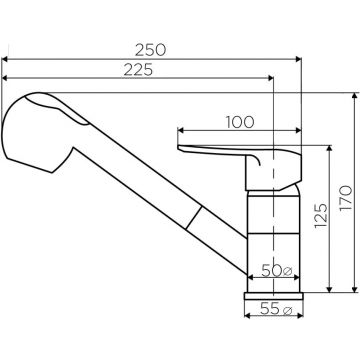 Смеситель Dorff (Дорфф) для кухни с вытяжным изливом Ultra D5000000 хром