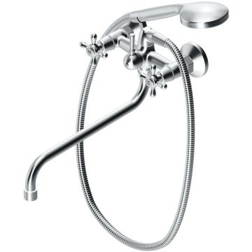 Смеситель Dorff (Дорфф) для ванны и душа с длинным изливом и душевым набором Vintage D6095000 хром